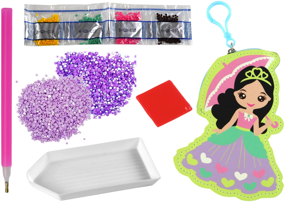 Lean Toys Karoliukų rinkinys LeanToys su princesės raktų pakabuku