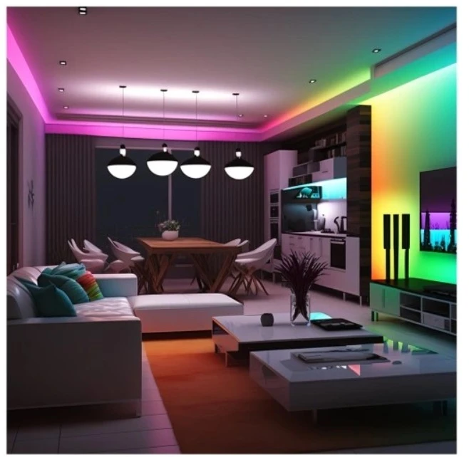 Rinkinys PLAY SET - RGB LED juosta (20m) su valdikliu, maitinimo šaltiniu ir nuotolinio valdymo pulteliu