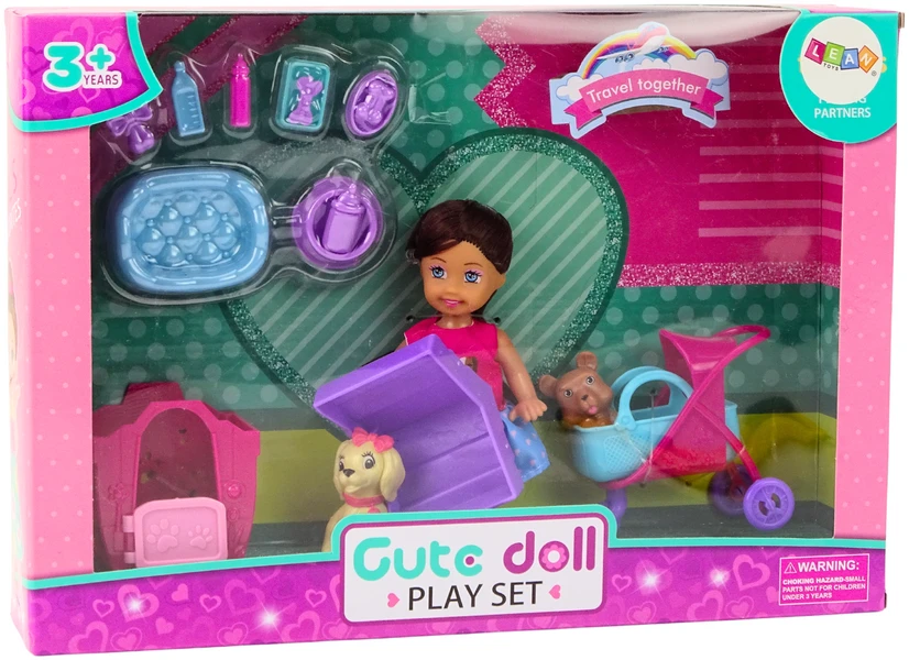 Lėlė su priedais Lean Toys, 16 vnt..