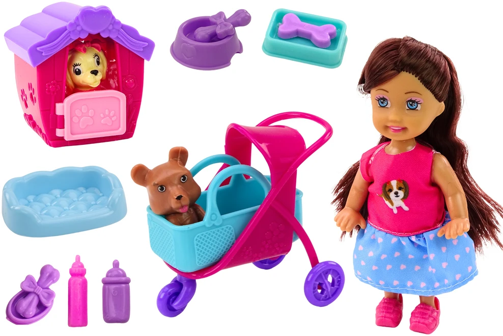 Lėlė su priedais Lean Toys, 16 vnt..
