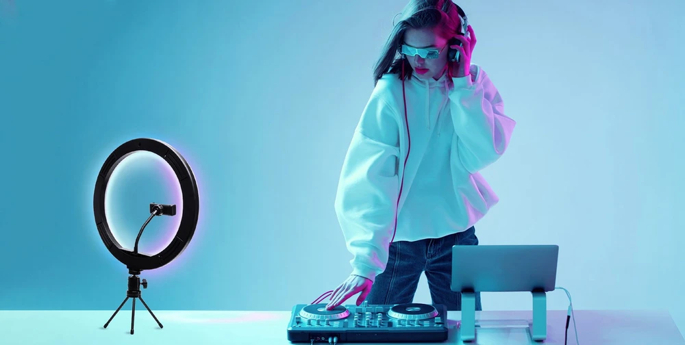 Rio RL12-EU/1,4 30 cm RGB žiedinė studijinė lemputė