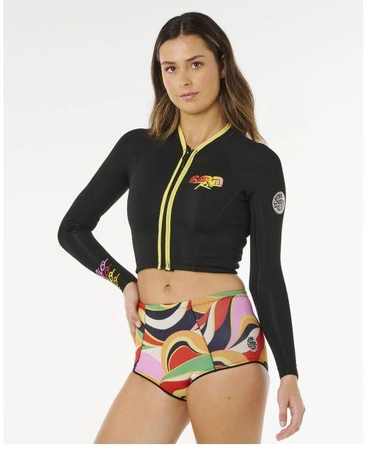 Rip Curl G-Bomb 1.5 Ls Fz Crop Jkt moteriška striukė, juoda