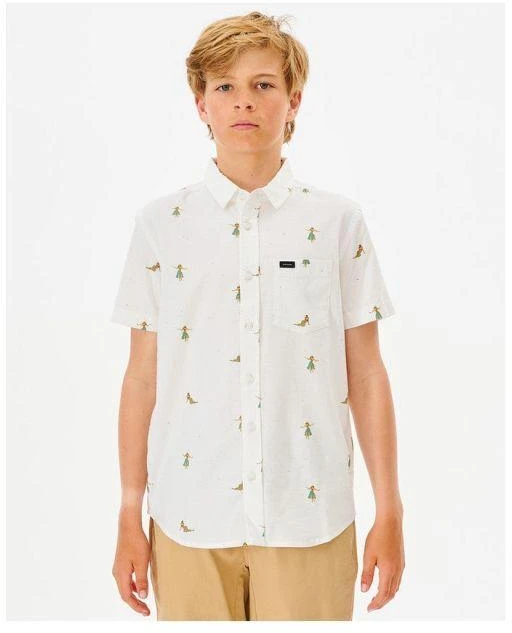 RIP CURL Hula Breach marškiniai berniukams, balti