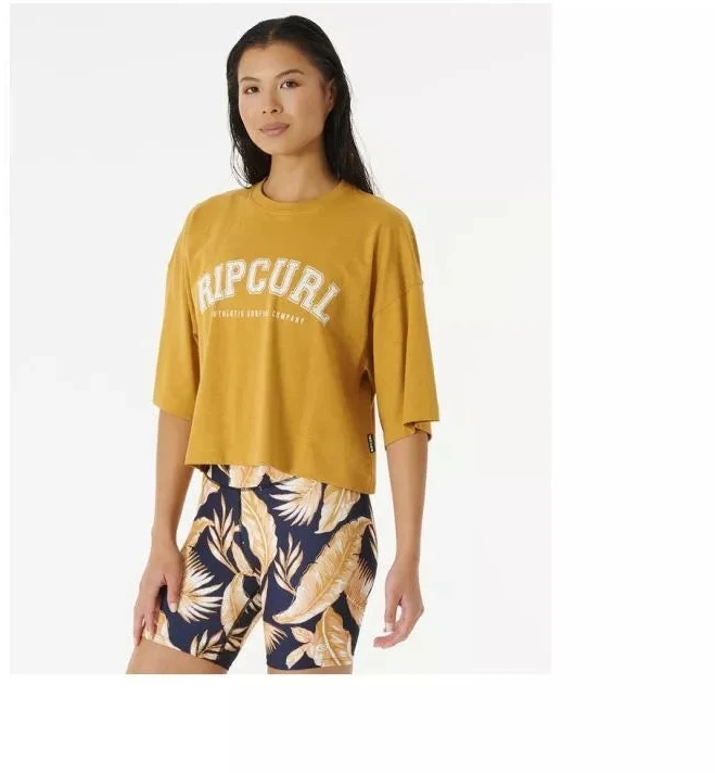 RIP CURL Seacell Crop Heritage marškinėliai, geltoni