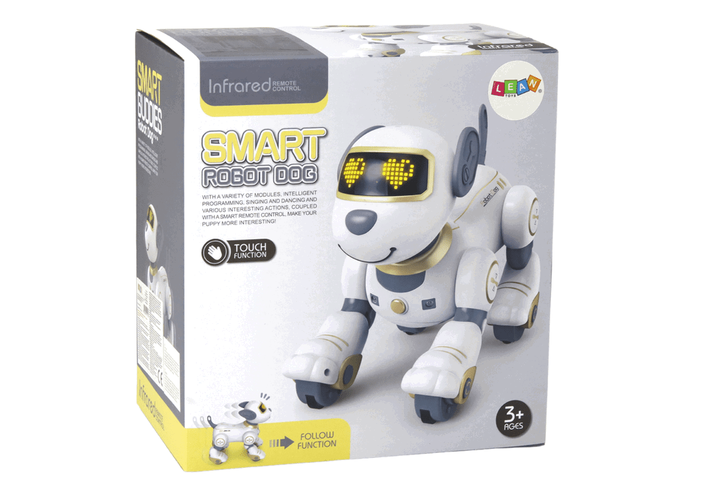 Lean Toys Nuotoliniu būdu valdomas interaktyvus robotas šuo, 23x23x14 cm