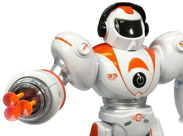 Robotas valdomas nuotoliniu būdu su šaudymo funkcija – žaidimams ir nuotykiams namuose.