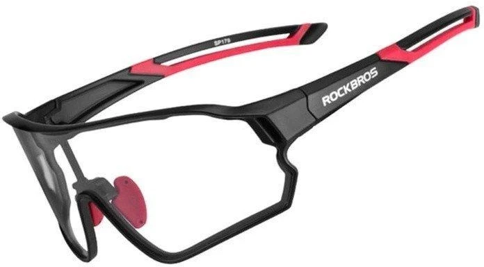 Rockbros 10135 photochromic UV400 dviratininko akiniai – juodos spalvos and raudonos spalvos