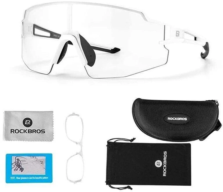 Rockbros 10172 fotochrominiai UV400 dviratininko akiniai – Baltas