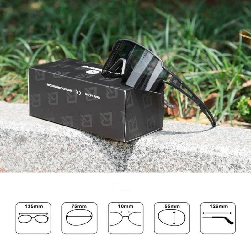 Rockbros 10175 fotochrominiai UV400 dviratininko akiniai – juodas