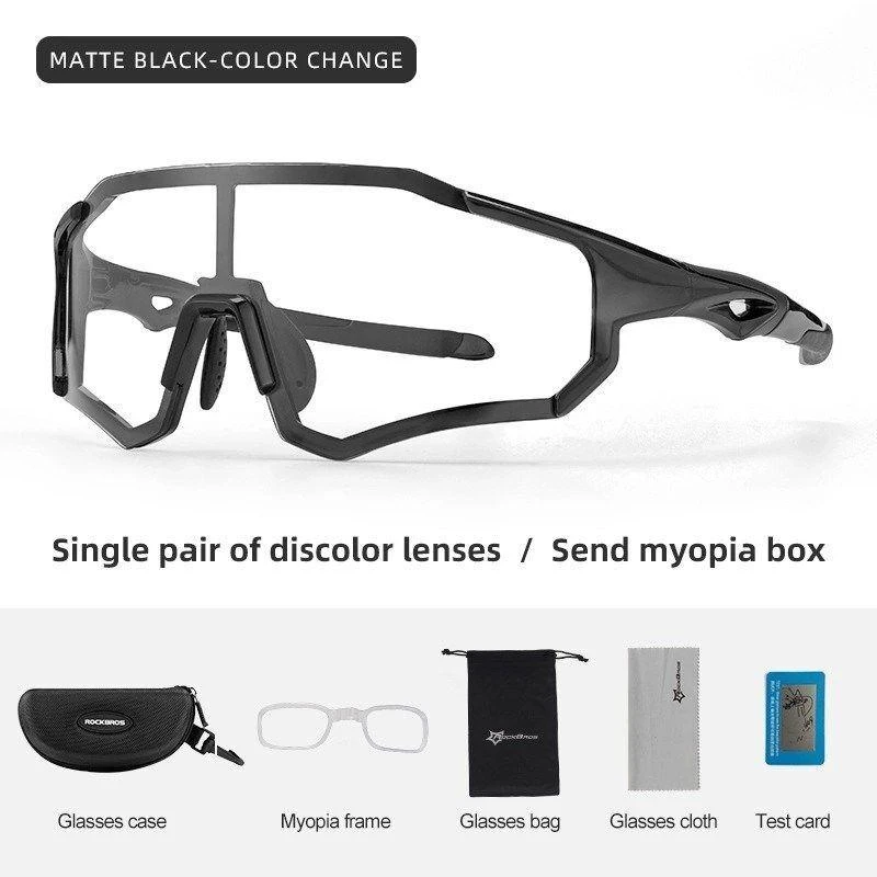 Rockbros 10181 photochromic UV400 dviratininko akiniai – juodos spalvos