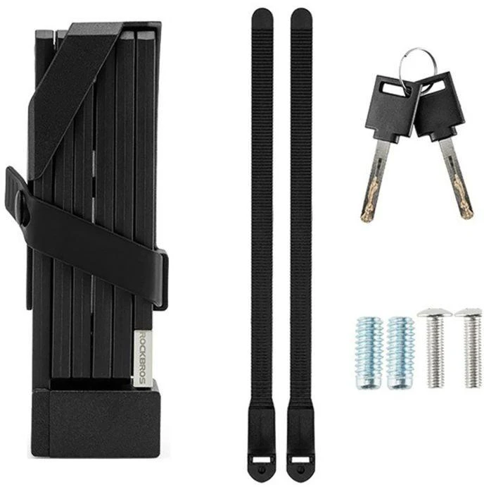 Rockbros 32140003001 sulankstoma dviračio spyna su raktu ir rankena, 68 cm - juodas