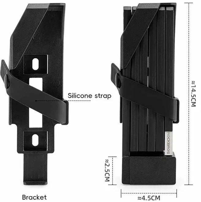 Rockbros 32140003001 sulankstoma dviračio spyna su raktu ir rankena, 68 cm - juodas