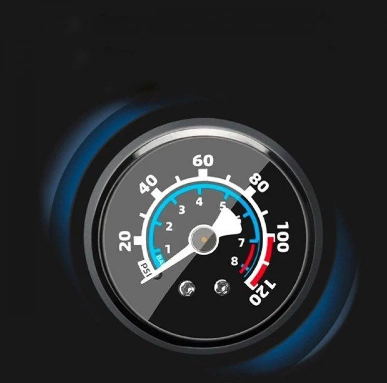 Rockbros 42310006001 bicycle pompa with pressure gauge – juodos spalvos