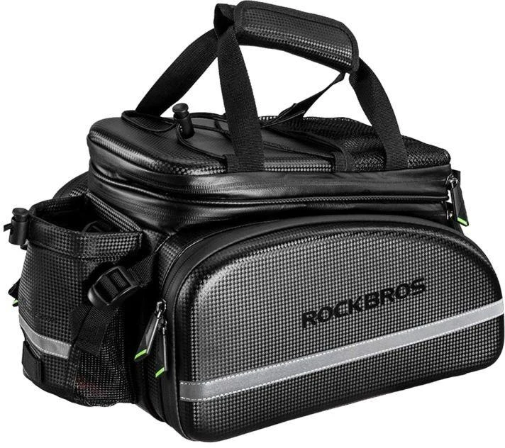 Rockbros A6-6 krepšys dviračiui for trunk, 35 l, with fold-out pockets – juodos spalvos