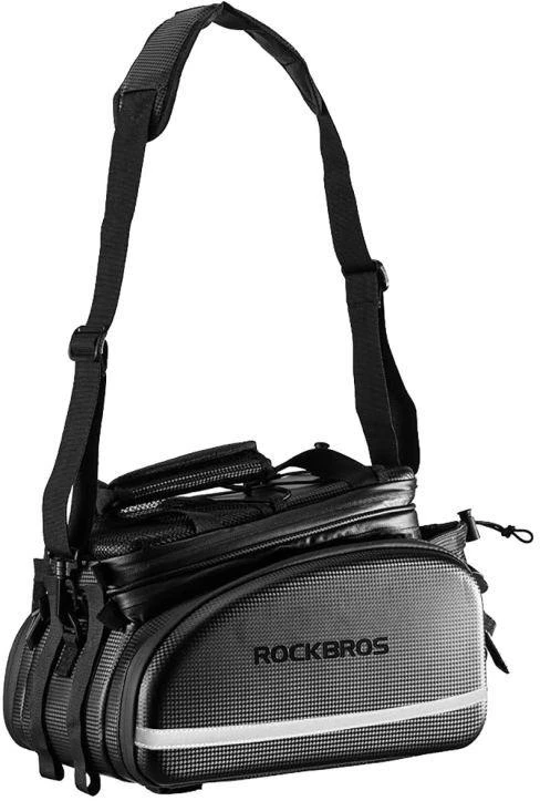Rockbros A6-6 krepšys dviračiui for trunk, 35 l, with fold-out pockets – juodos spalvos