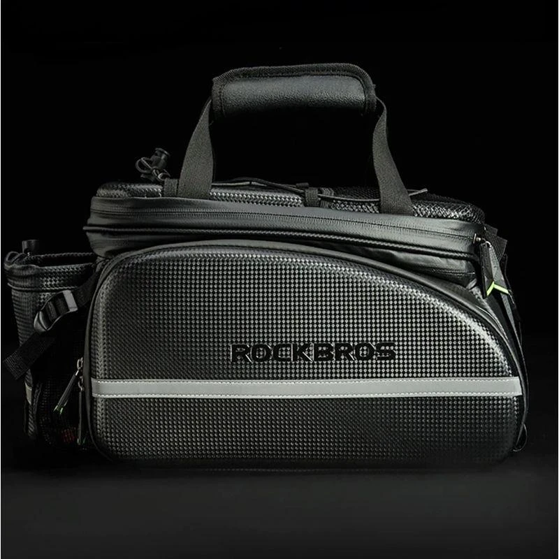 Rockbros A6-6 krepšys dviračiui for trunk, 35 l, with fold-out pockets – juodos spalvos