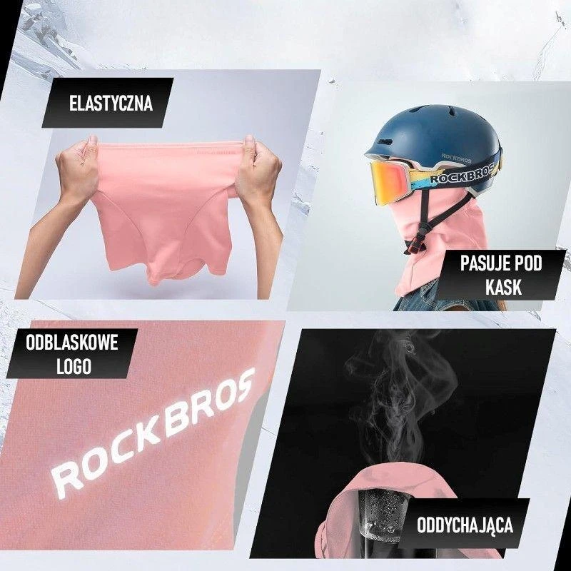 Rockbros apšiltinta balaklava LF7345 rožinė