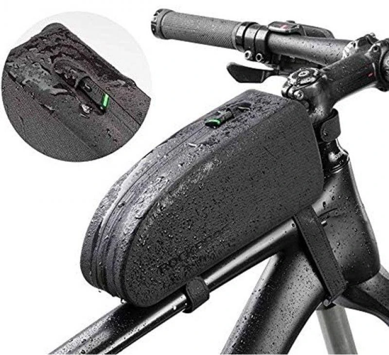 Rockbros AS-019-1 bicycle frame bag waterproof 1.6 l – juodos spalvos