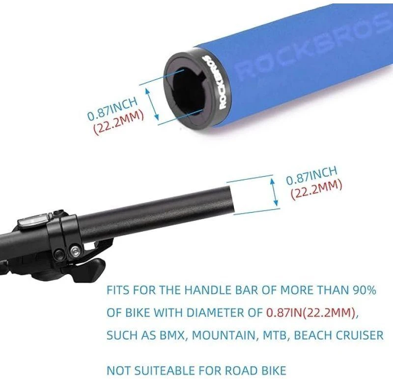 Rockbros BT1001BLBK sponge bicycle handlebar grips – mėlynas and juodos spalvos