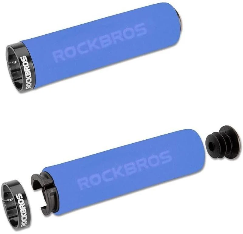 Rockbros BT1001BLBK sponge bicycle handlebar grips – mėlynas and juodos spalvos