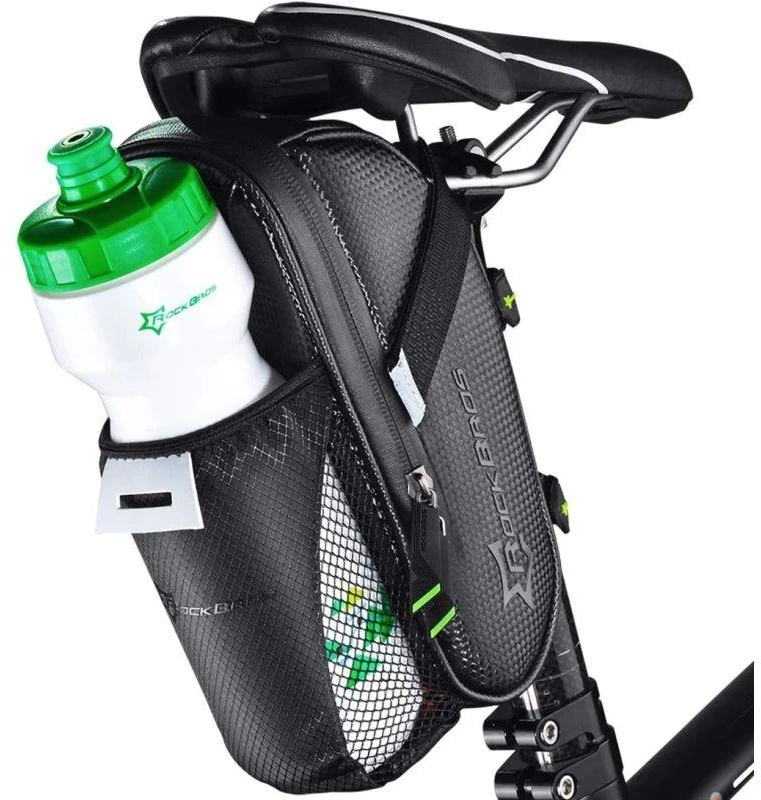 Rockbros C7-1 vandeniui atsparus dviračio krepšys su tvirtinimu prie balnelio 1.5l – juodos spalvos