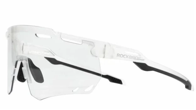 ROCKBROS dviračio šalmas su akiniais, baltas