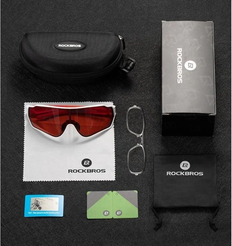 Rockbros fotochrominiai sportiniai akiniai, juodos ir raudonos spalvos