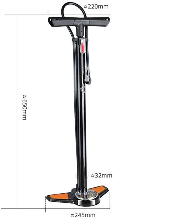 „Rockbros“ GP6532B grindinė pompa su slėgio matuokliu – juoda ir oranžinė
