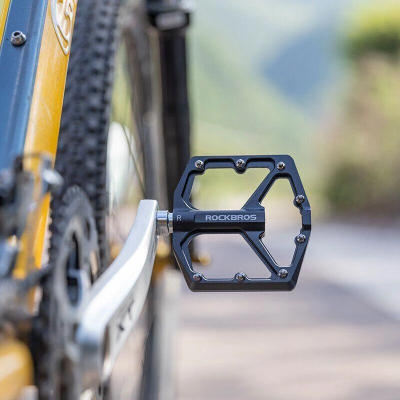 Rockbros juodi platforminiai dviračio pedalai