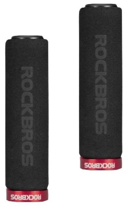 Rockbros juodos ir raudonos putų dviračio rankenos