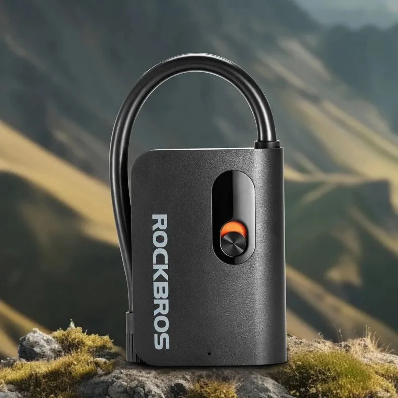 Rockbros L1 mini belaidė pompa 70 psi kompresorius, 200 mm Schrader žarnos ilgis - juoda