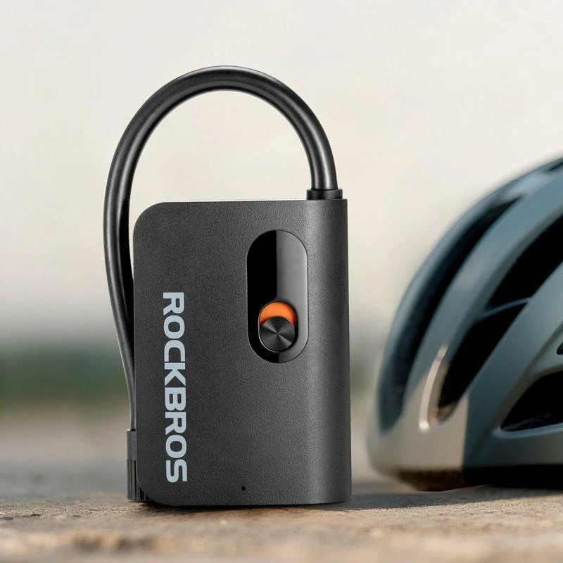 Rockbros L1 mini belaidė pompa 70 psi kompresorius, 200 mm Schrader žarnos ilgis - juoda