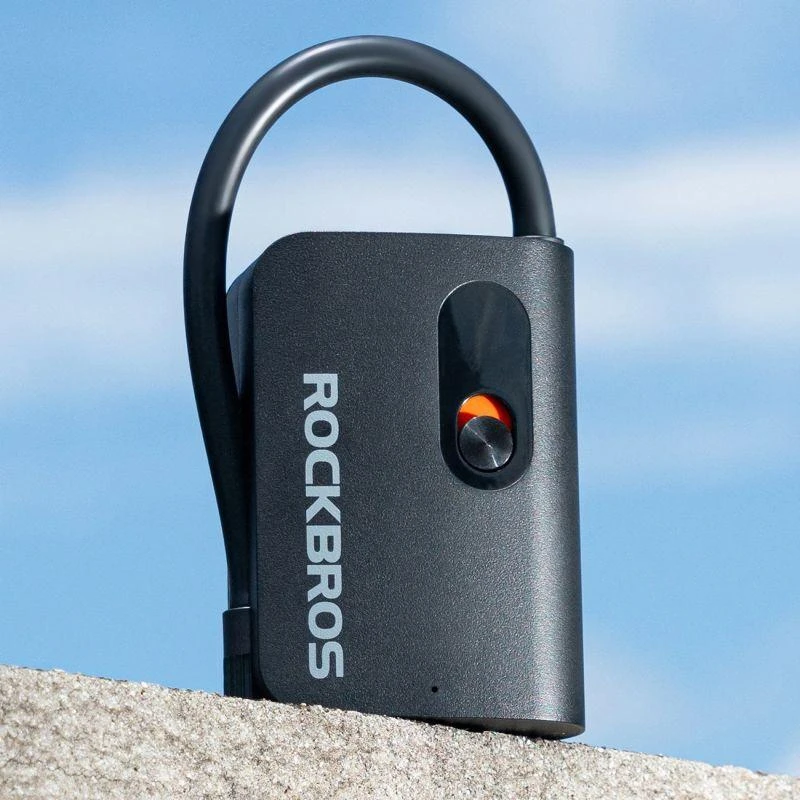 Rockbros L1 mini belaidė pompa 70 psi kompresorius, 200 mm Schrader žarnos ilgis - juoda