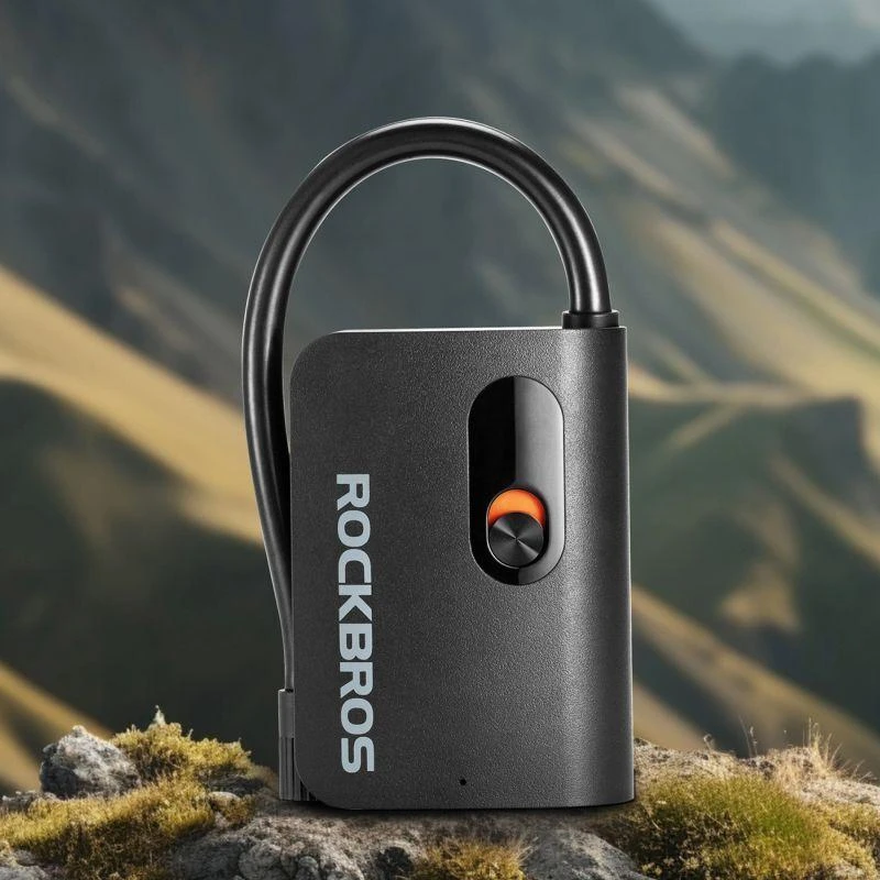 Rockbros L1 Mini belaidis siurblys 70 psi kompresorius 200 mm Schrader žarnos ilgis - juodas