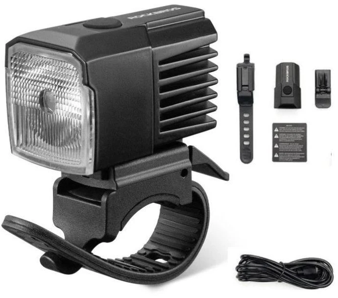 RockBros priekinė dviračio lempa 1600 lm juoda