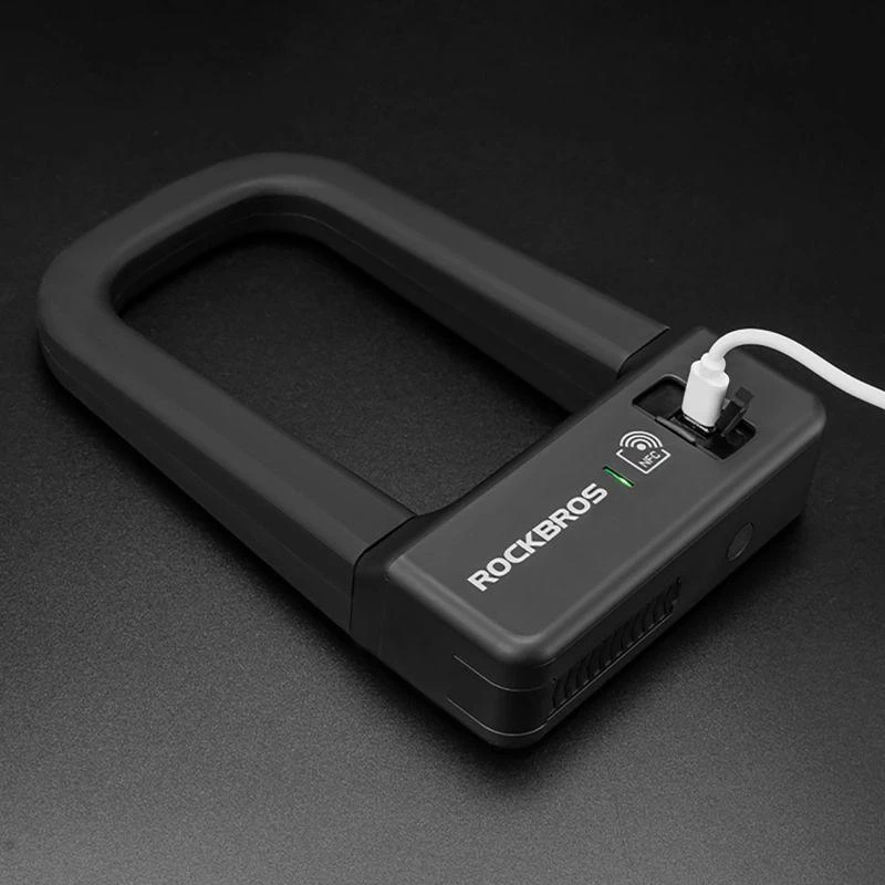 Rockbros RBNS1 išmanioji dviračio spyna su NFC skaitytuvu - Juodas