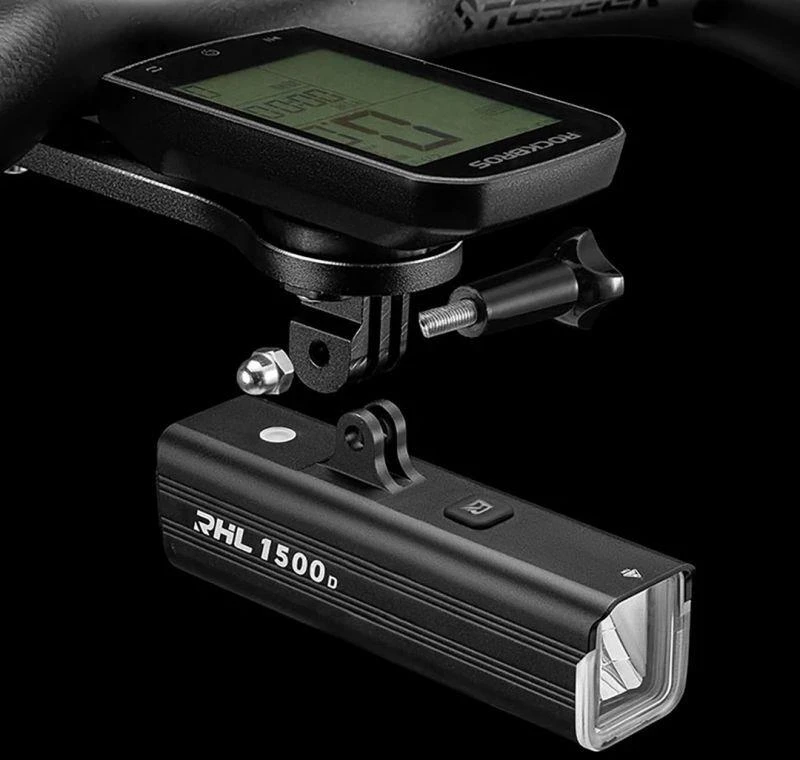Rockbros RHL1500 priekinis dviračio žibintas 5000mAh 1500lm IPX6 – juodos spalvos
