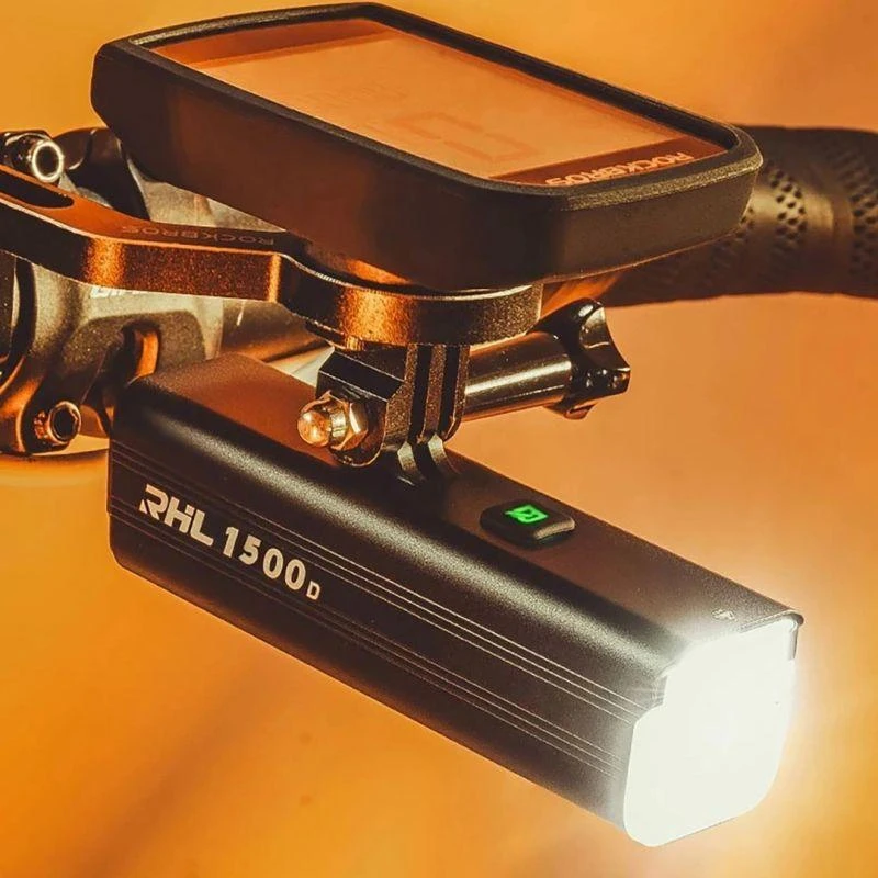 Rockbros RHL1500 priekinis dviračio žibintas 5000mAh 1500lm IPX6 – juodos spalvos
