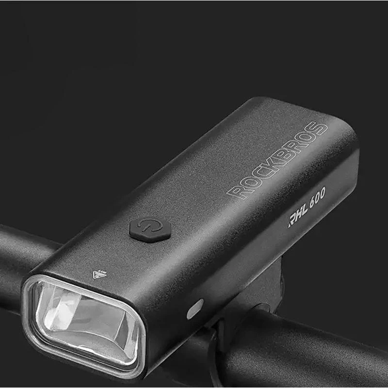 Rockbros RHL600 priekinis dviračio žibintas 600lm 2600mAh IPX6 – juodos spalvos