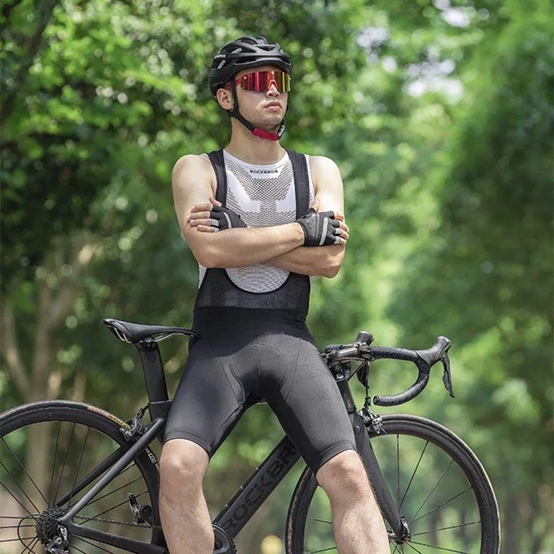 Rockbros RK2002L short bib shorts with L insert – juodos spalvos
