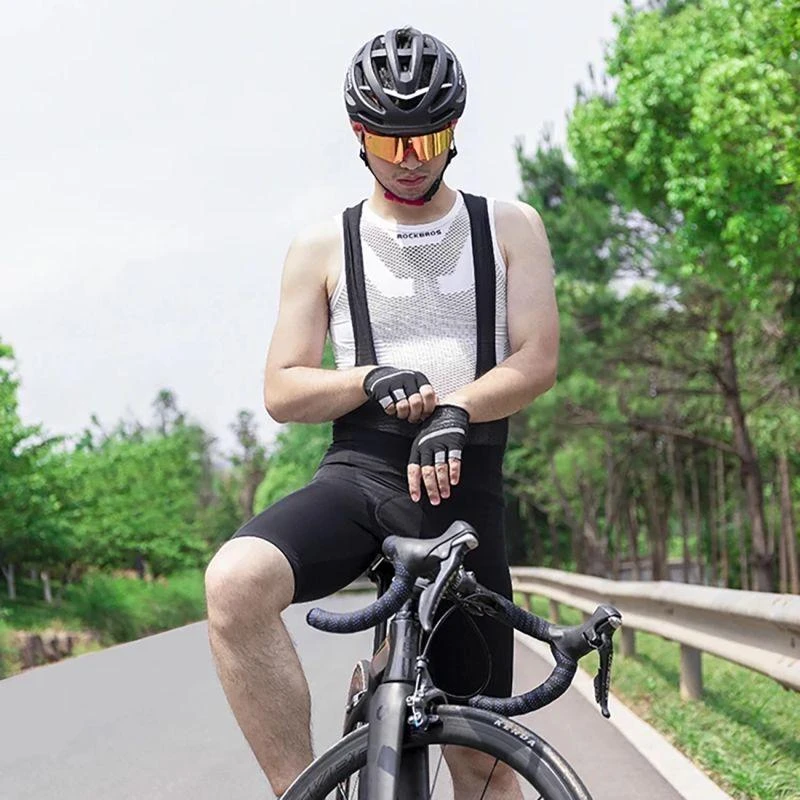 Rockbros RK2002L short bib shorts with L insert – juodos spalvos