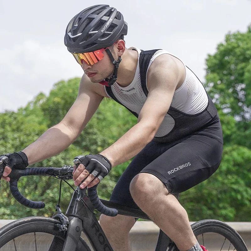 Rockbros RK2002L short bib shorts with L insert – juodos spalvos