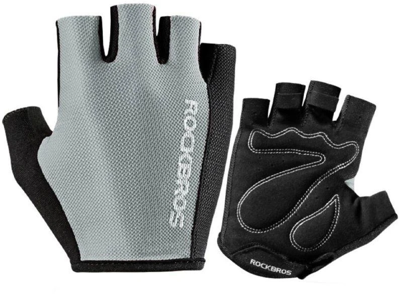 Rockbros S099GR dviratininko pirštinės, dydis XL – pilkos spalvos