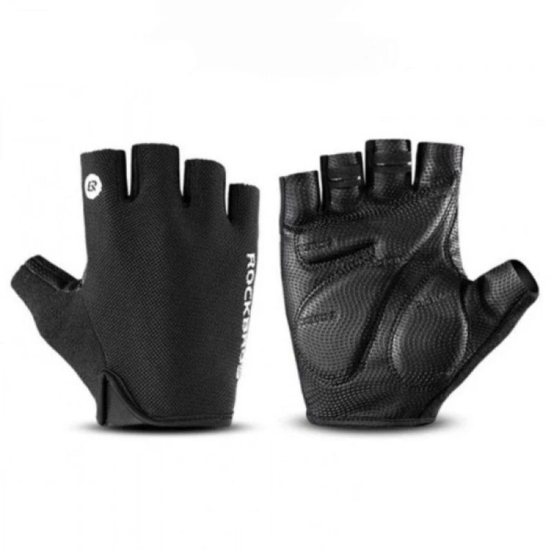 Rockbros S106BK cycling pirštinės, dydis L – juodos spalvos