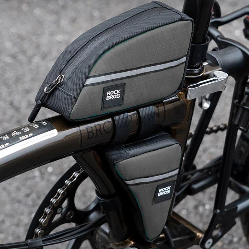Rockbros Trikampė dviračio rėmo tašė 0,8 l - Ruda