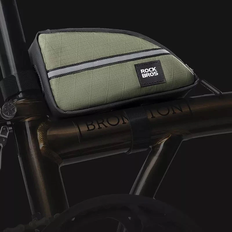 Rockbros Trikampė dviračio rėmo tašė 0.8l - Žalia