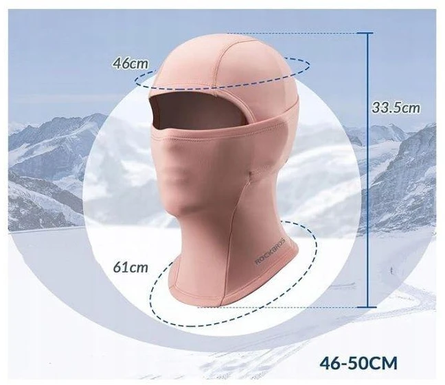 Rockbros vaikiška balaklava 46-50cm rožinė