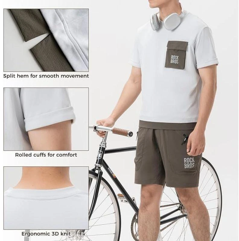 Rockbros vyriški MTB marškinėliai, balti, 2XL