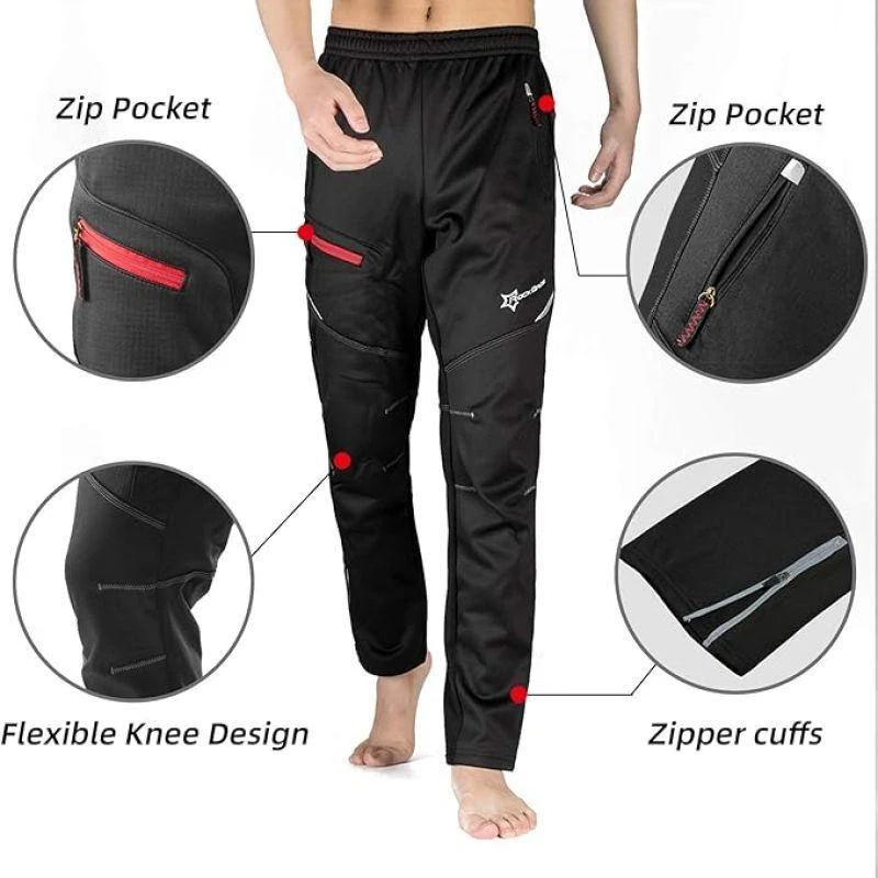 Rockbros Vyriškos ilgos dviračių kelnės Juodos 2XL