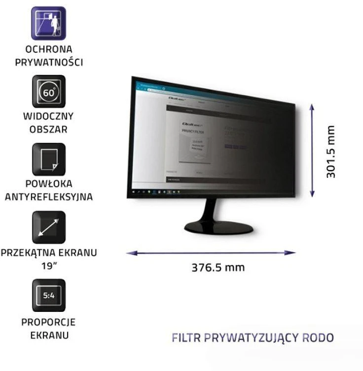 QOLTEC 51053 Qoltec Privatizuojantis filtras RODO | 19 | 5:4